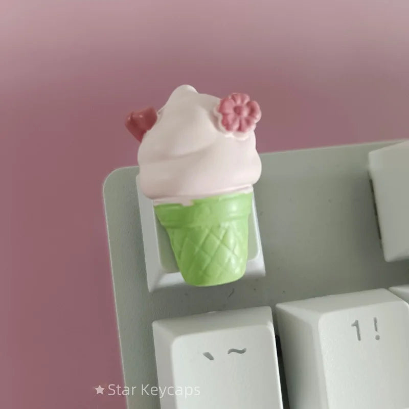 Custom Pink Kawaii Sakura Keyboard Keycaps Flower Artisan Key Caps for Cross Shaft Mechanical Keyboard Game Accessories