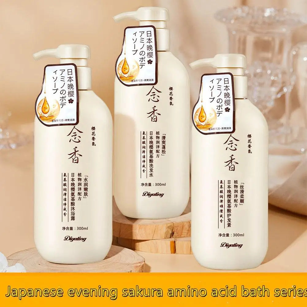 Fragrant Japanese Amino Acid Shampoo Hair Conditioner Set Body Wash Hair Shampoo Bath Lotion Shampoo Head Skin Care 300Ml