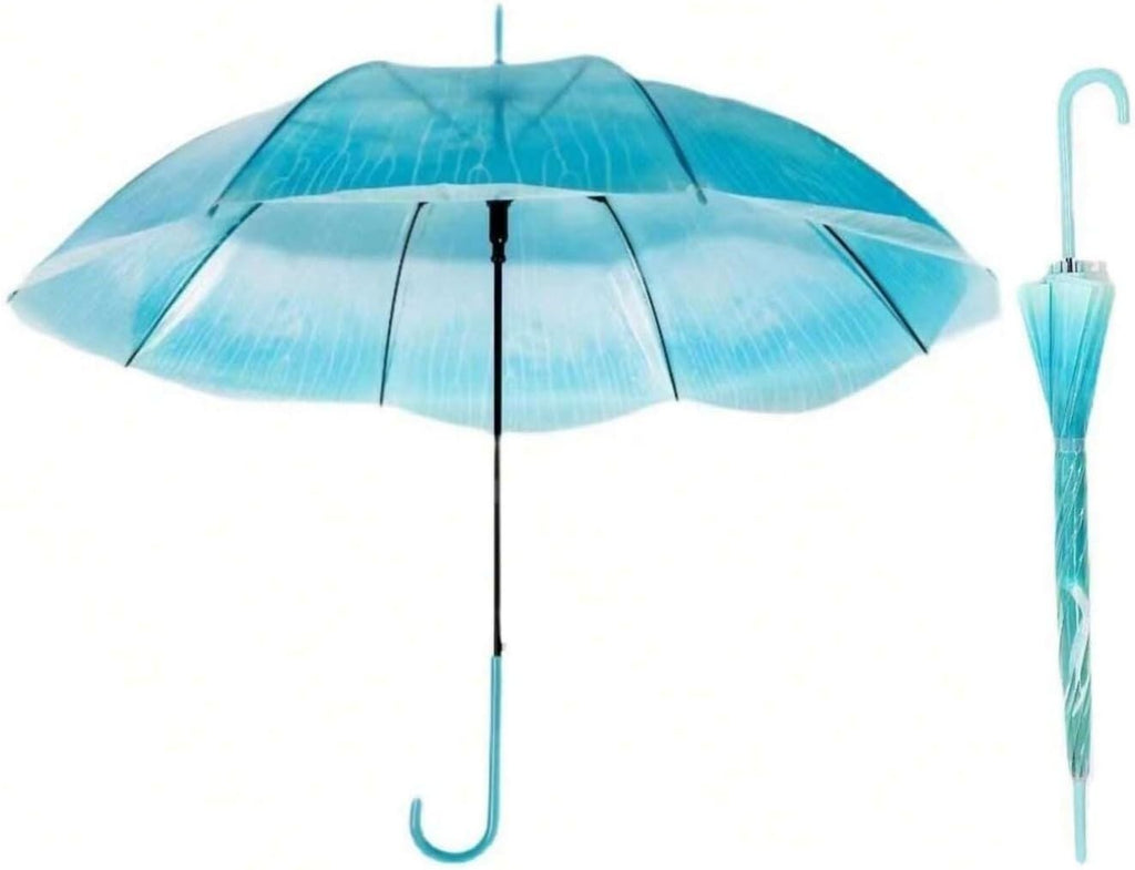Jellyfish Transparent Umbrella, Romantic Creative Cute Automatic Open J Hook Handle Clear Umbrella Set, Birthday Gift Christmas Gift