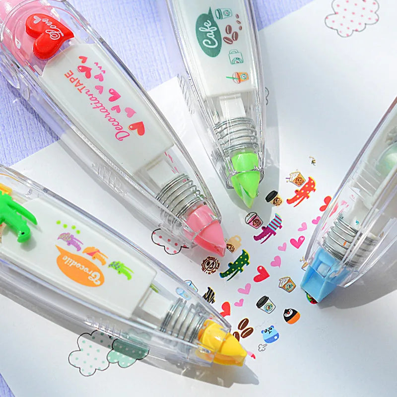 Kawaii Animals Cat Dog Owl Crocodile Flower Press Type Decorative Correction Tape Diary Stationery School Supply