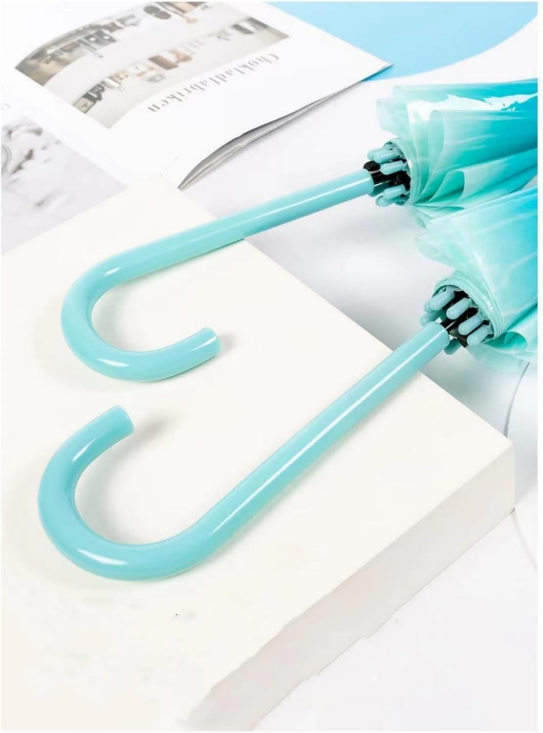 Jellyfish Transparent Umbrella, Romantic Creative Cute Automatic Open J Hook Handle Clear Umbrella Set, Birthday Gift Christmas Gift
