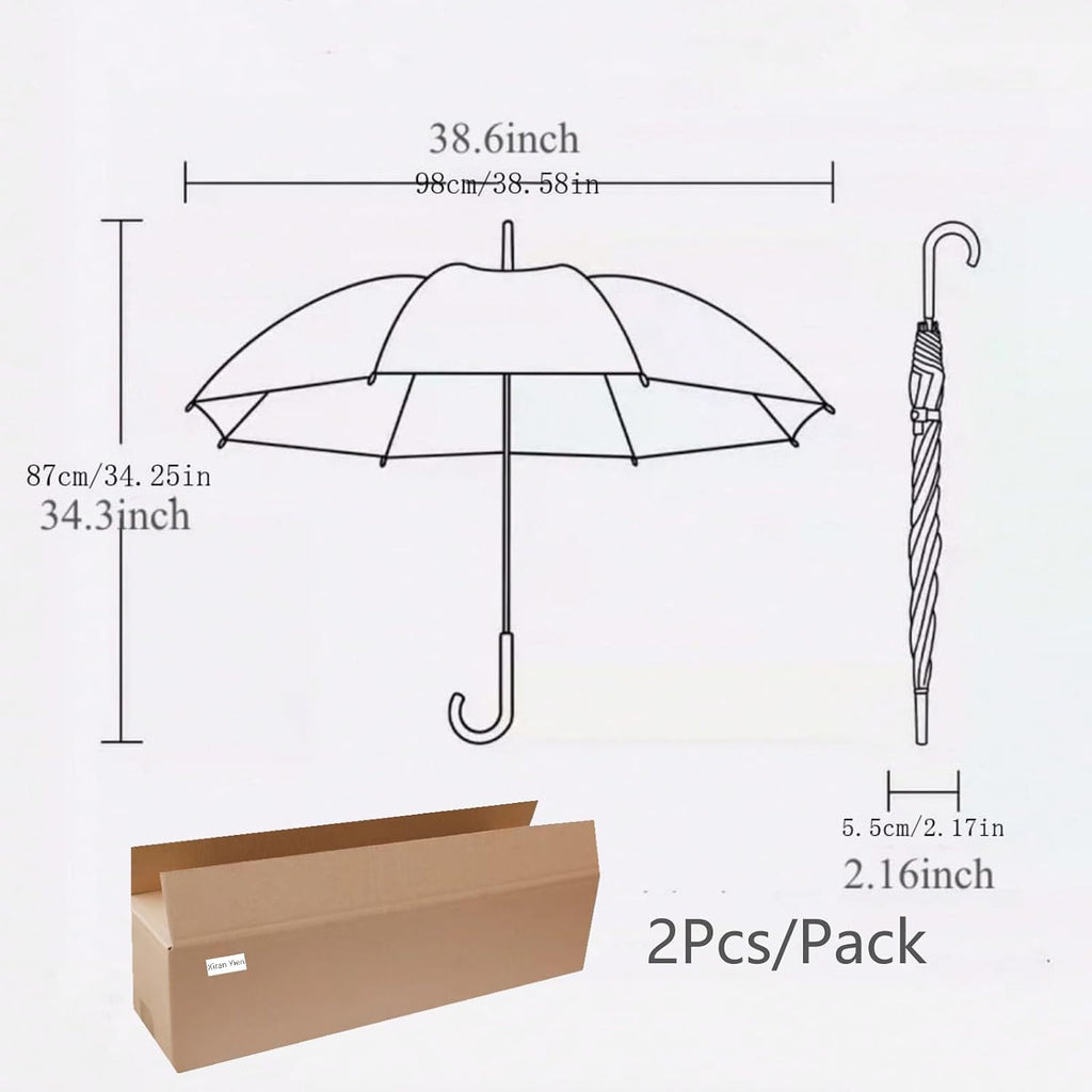 Jellyfish Transparent Umbrella, Romantic Creative Cute Automatic Open J Hook Handle Clear Umbrella Set, Birthday Gift Christmas Gift