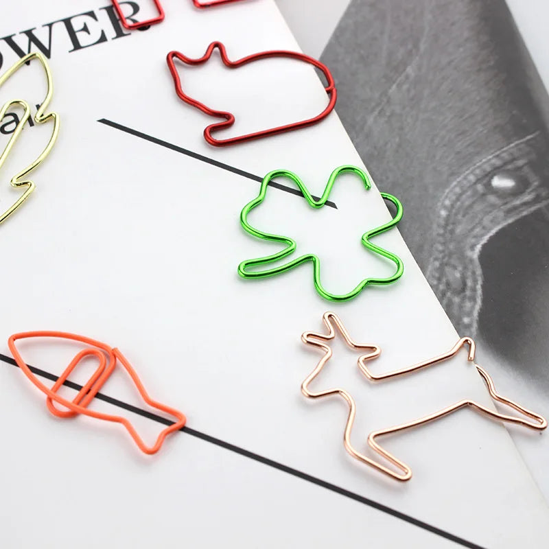 30 PCS Kawaii Paper Clips Bookmark Stationery Scrapbook Gadget School Supplies Office Cute Desk Orgainzer Accessories