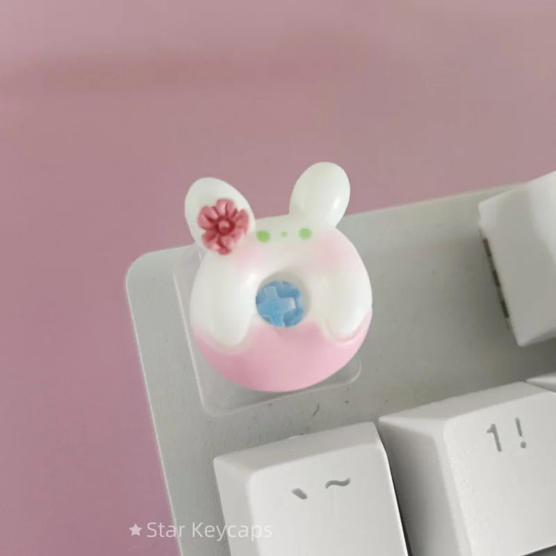 Custom Pink Kawaii Sakura Keyboard Keycaps Flower Artisan Key Caps for Cross Shaft Mechanical Keyboard Game Accessories