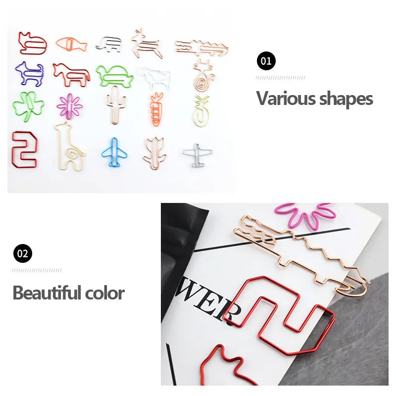 30 PCS Kawaii Paper Clips Bookmark Stationery Scrapbook Gadget School Supplies Office Cute Desk Orgainzer Accessories