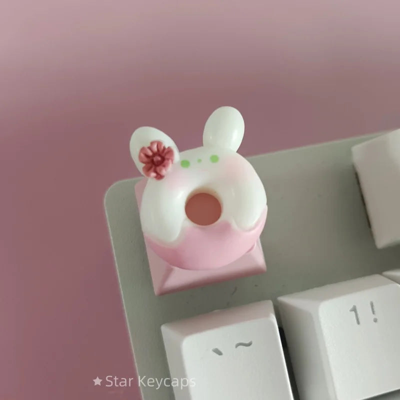 Custom Pink Kawaii Sakura Keyboard Keycaps Flower Artisan Key Caps for Cross Shaft Mechanical Keyboard Game Accessories