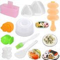 10 Pcs Onigiri Mold Set, Rice Mold Musubi Maker Mold Kit, Non Stick Musubi Maker Press Rice Ball Mold Shaker Donut Shaper Sushi Maker Tool for Kids Bento Lunch and Home DIY