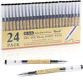 Japanese Style Black Gel Ink Pens, 0.35Mm Extra Fine Point, No Smudge Quick Drying, Japanese Ink Pen for Journal Planners, Thin Notebook Paper, Office School Supplies, 24 Pack, Writing Drawing