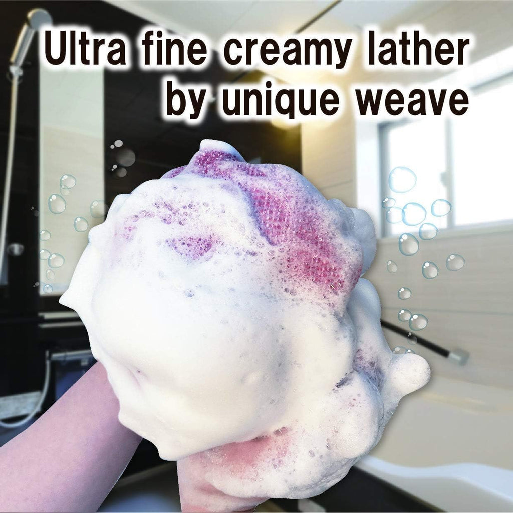 Japanese Body Scrubber Extra Rough Exfoliating Washcloth 39.37IN × 11.41IN Set of 2 (Red & Blue)