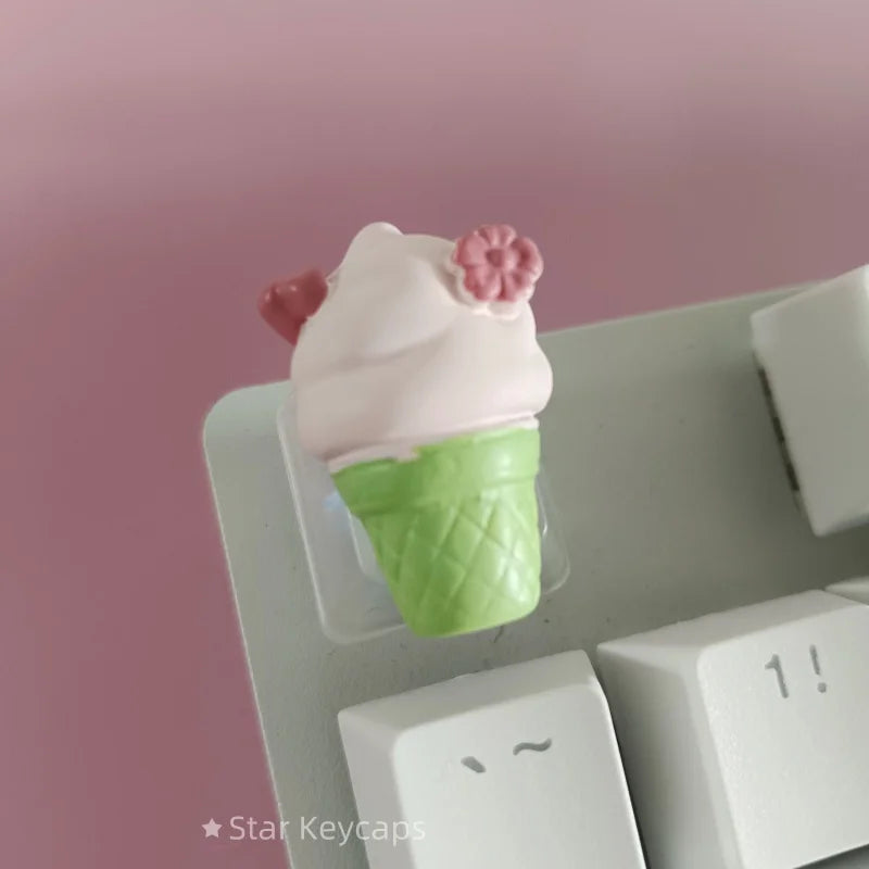 Custom Pink Kawaii Sakura Keyboard Keycaps Flower Artisan Key Caps for Cross Shaft Mechanical Keyboard Game Accessories