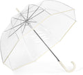 Clear Bubble Umbrella, Auto Open, See-Through, Ivory Trim