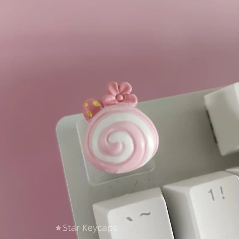Custom Pink Kawaii Sakura Keyboard Keycaps Flower Artisan Key Caps for Cross Shaft Mechanical Keyboard Game Accessories