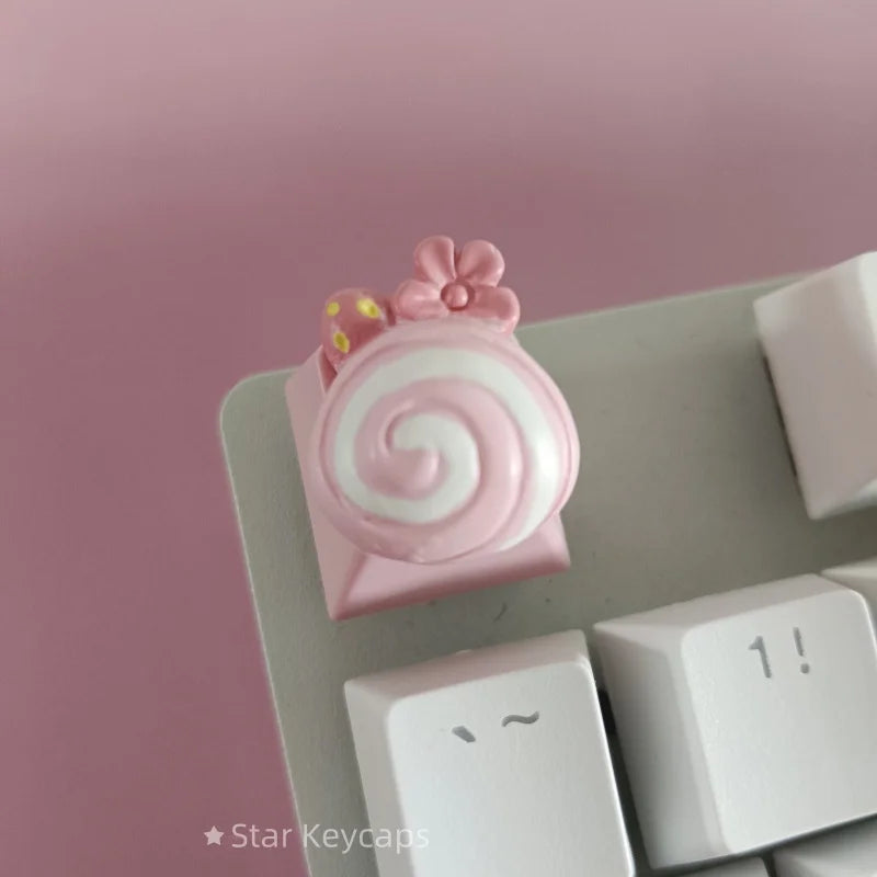 Custom Pink Kawaii Sakura Keyboard Keycaps Flower Artisan Key Caps for Cross Shaft Mechanical Keyboard Game Accessories