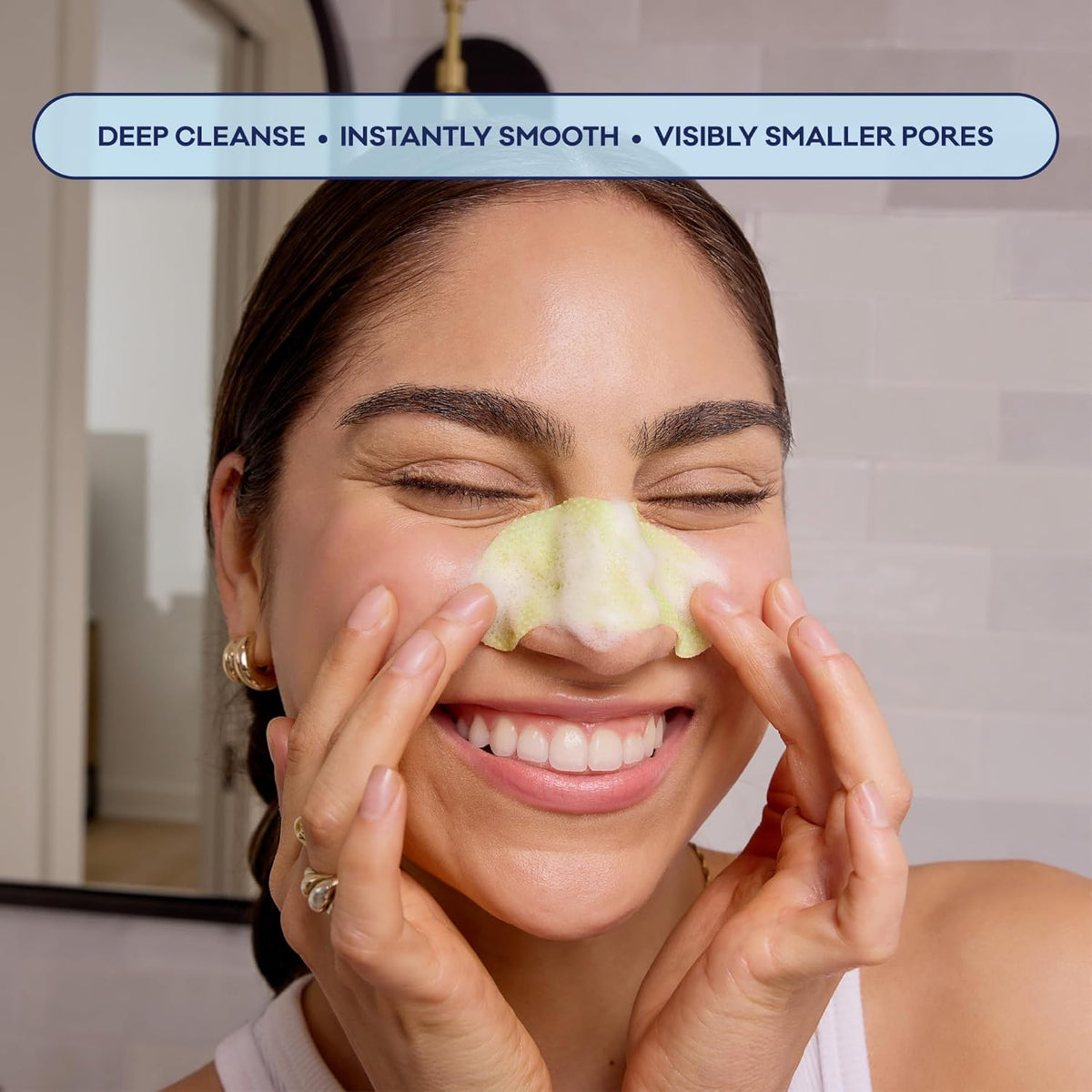 Biore Pore Refining Bubbling Nose Mask, Glycolic Acid Exfoliant, 8 Ct