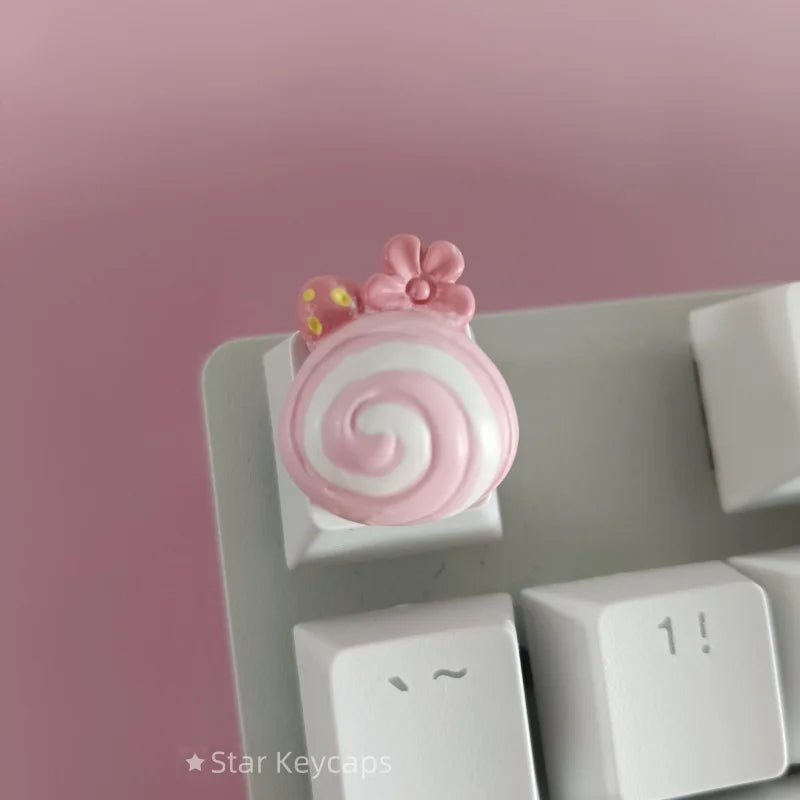 Custom Pink Kawaii Sakura Keyboard Keycaps Flower Artisan Key Caps for Cross Shaft Mechanical Keyboard Game Accessories