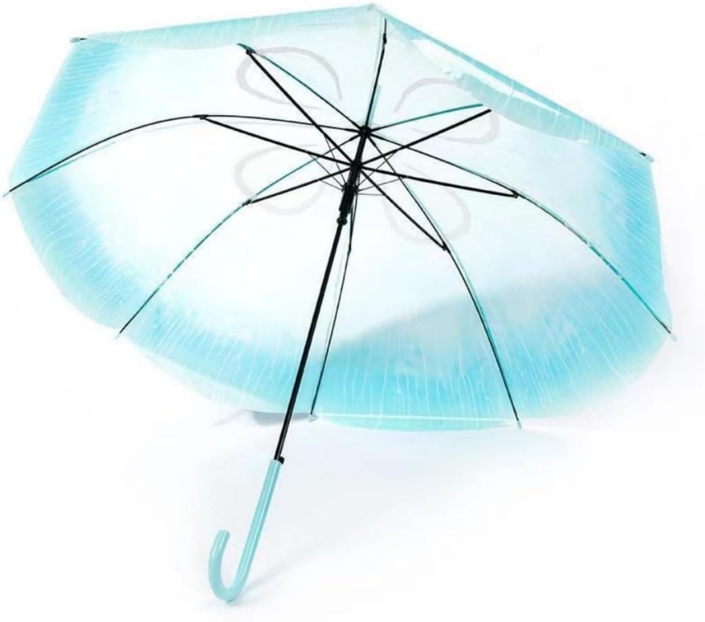 Jellyfish Transparent Umbrella, Romantic Creative Cute Automatic Open J Hook Handle Clear Umbrella Set, Birthday Gift Christmas Gift