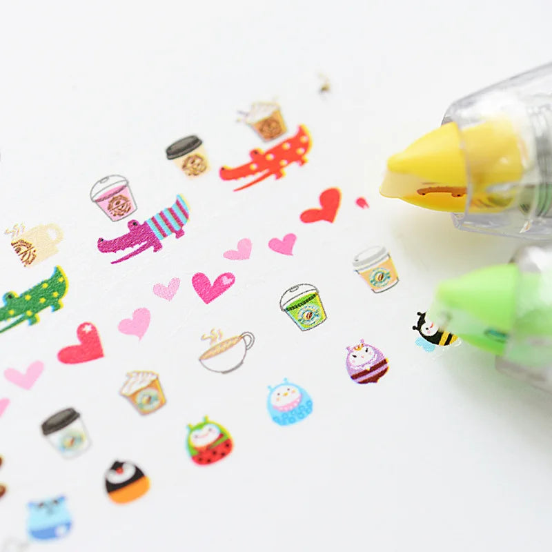 Kawaii Animals Cat Dog Owl Crocodile Flower Press Type Decorative Correction Tape Diary Stationery School Supply