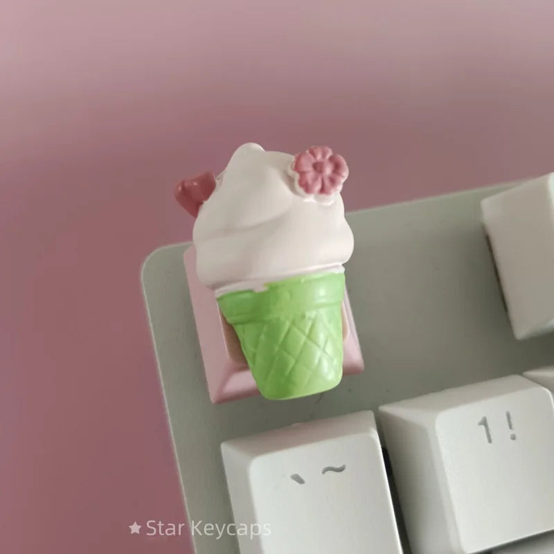 Custom Pink Kawaii Sakura Keyboard Keycaps Flower Artisan Key Caps for Cross Shaft Mechanical Keyboard Game Accessories