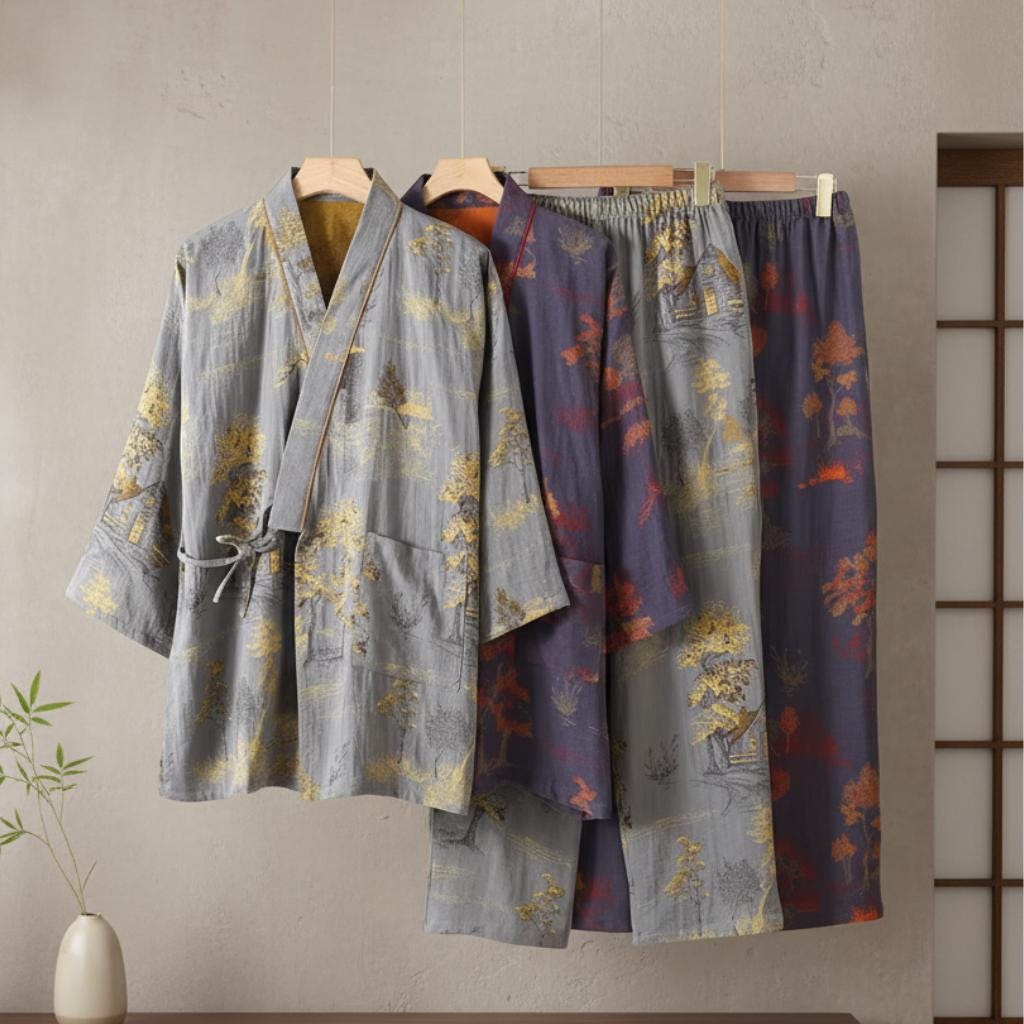 Men's yukata kimono set
