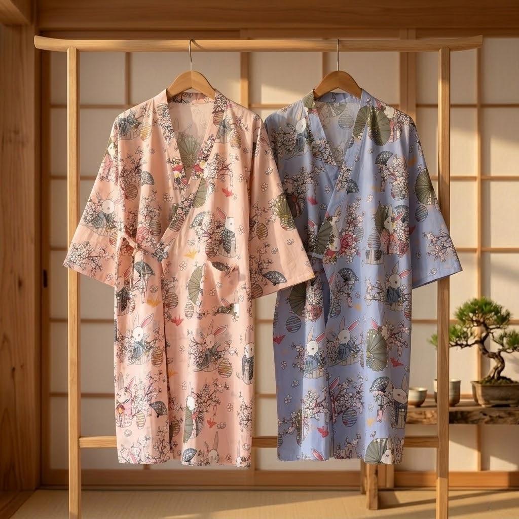 Women's cotton kimono robe